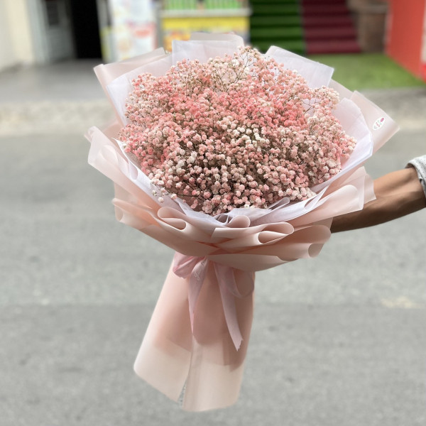 Bó hoa baby hồng pastel tặng chúc mừng sinh nhật  4