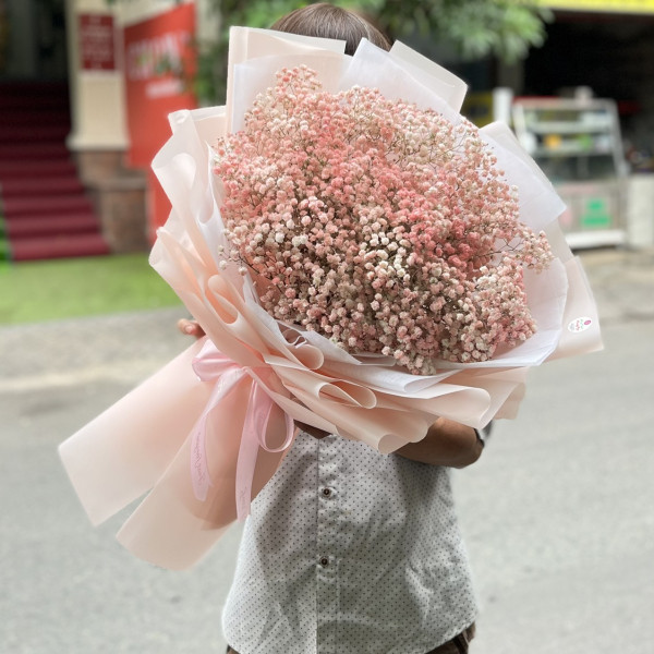 Bó hoa baby hồng pastel tặng chúc mừng sinh nhật  5