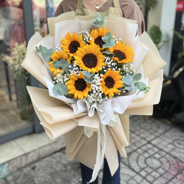 Bó hoa hướng dương mix baby tặng sinh nhật  4