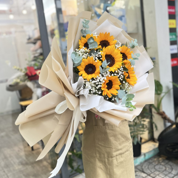 Bó hoa hướng dương mix baby tặng sinh nhật  6