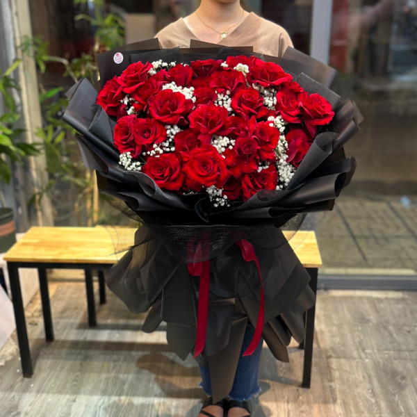 Bó hoa tặng chúc mừng sinh nhật đẹp : hồng đỏ Ecuador mix baby 5
