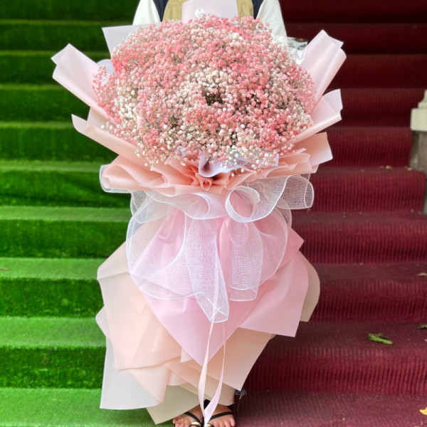 Bó hoa baby hồng siêu to khổng lồ tặng sinh nhật đẹp và ý nghĩa  4