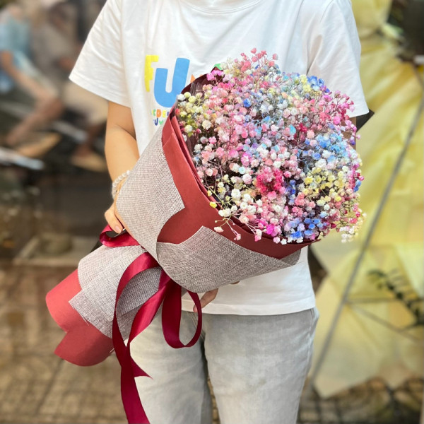 Bó hoa mini baby nhiều màu sắc tặng sinh nhật ý nghĩa  5