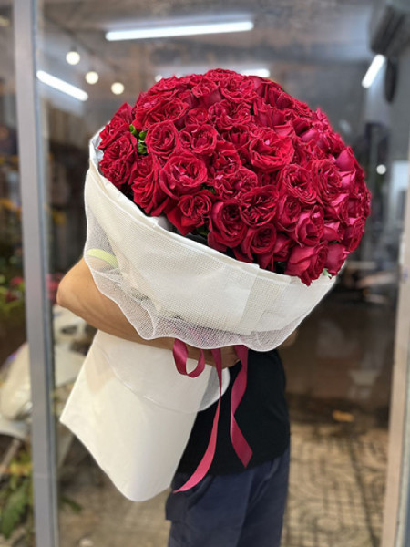 Bó hoa hồng Ohara đỏ 100 bông 5