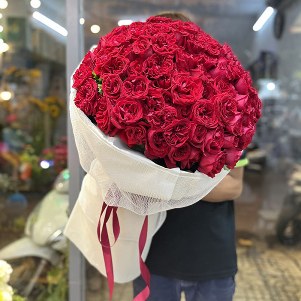 Bó hoa hồng Ohara đỏ 100 bông 6