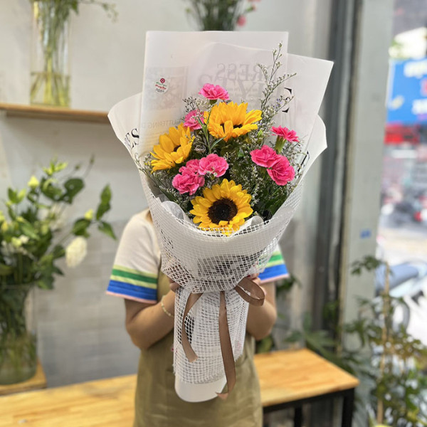 Bó hoa hướng dương 3 bông nhỏ xinh 4