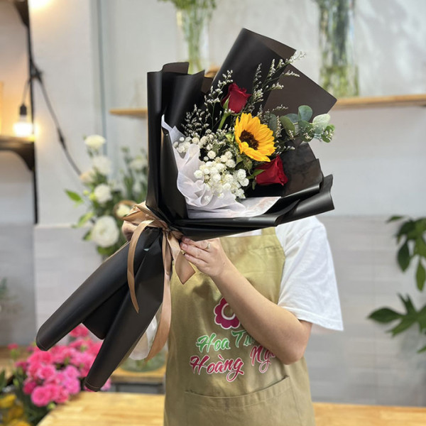 Bó hướng dương 1 bông mix baby 5