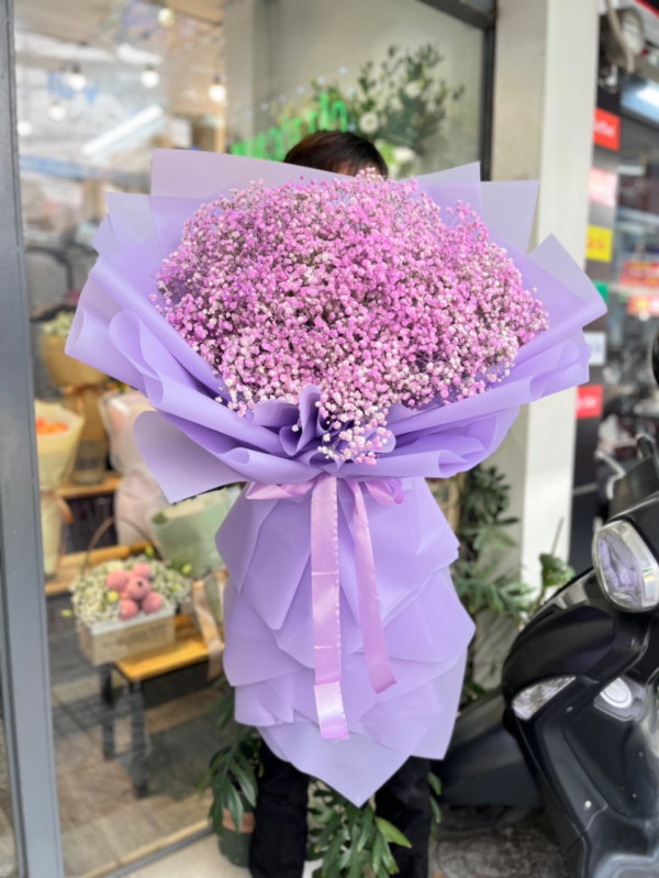 Bó hoa baby màu tím - Sang trọng 4