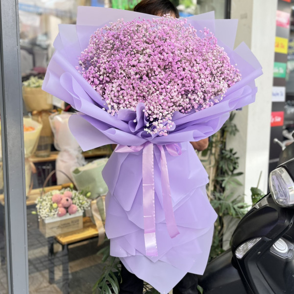 Bó hoa baby màu tím - Sang trọng 5