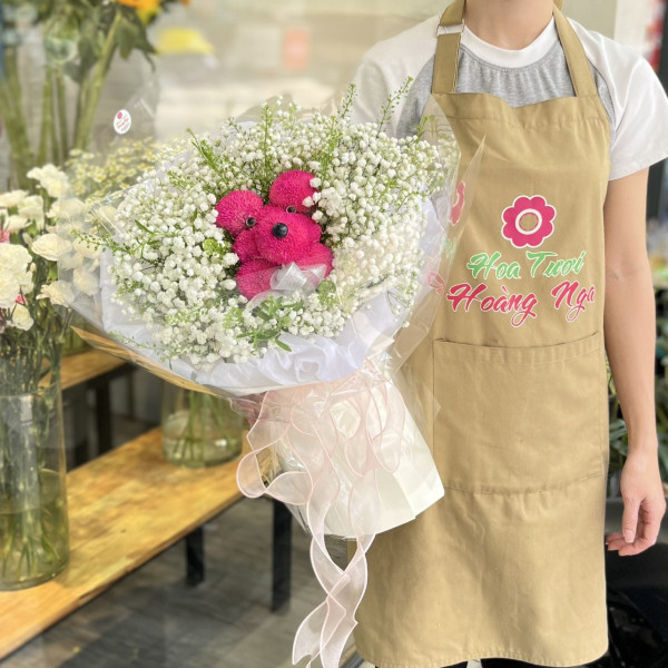 Bó hoa sinh nhật độc lạ gấu đỏ 4